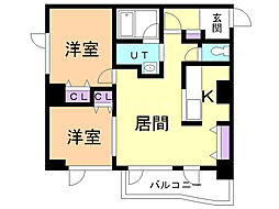 ミルフォードガーデン 2LDKの間取図画像