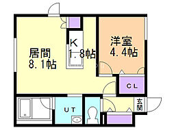 フロムプレミア 1DKの間取図画像