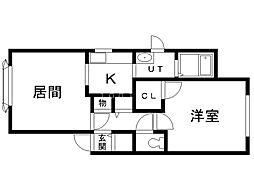 ティアラ元町 1LDKの間取図画像