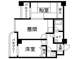 エスティ32 2DKの間取図画像