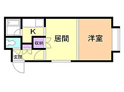 ウイスタリア元町 1LDKの間取図画像