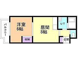オーシ・ドマン 1DKの間取図画像