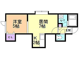 プラザ元町 1LDKの間取図画像