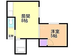 エミネンスN-39 1DKの間取図画像