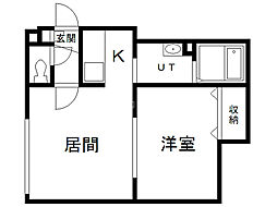 ルミエール恭瑛 1LDKの間取図画像