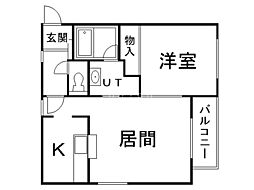 サンライズ・N25 1LDKの間取図画像