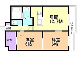 マーヴェラス20 2LDKの間取図画像