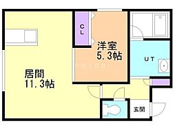 グリーンハウス2 1LDKの間取図画像