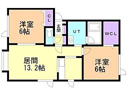 フォーレスト45 2LDKの間取図画像