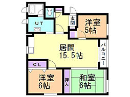 ピュアN19 3LDKの間取図画像
