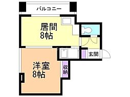 OMRESIDENCE北24条EAST 1LDKの間取図画像