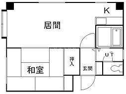 プロスペリティ30 1LDKの間取図画像