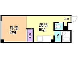 エリザベート北31-1 1LDKの間取図画像