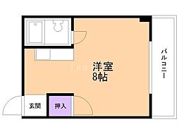 ウエリントンパレス3 ワンルームの間取図画像