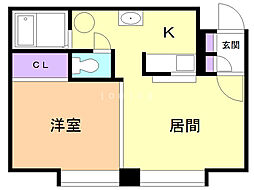 ガーデンパレス 1LDKの間取図画像