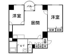 ロイヤルコート33 2LDKの間取図画像