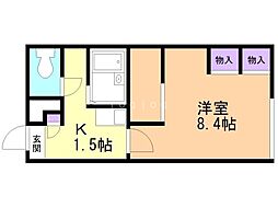 レオパレスノースシティ3 1Kの間取図画像