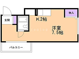 サンパレスN18 ワンルームの間取図画像