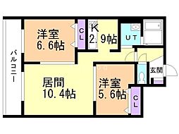 グラン札幌 2LDKの間取図画像