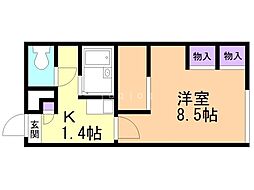 レオパレスサンフラワー 1Kの間取図画像
