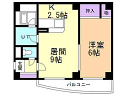 パレットコート 1LDKの間取図画像