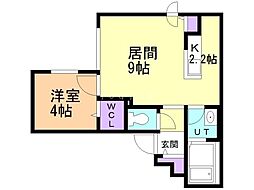 シエルエスト 1LDKの間取図画像