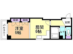 ノースタウン17 1DKの間取図画像