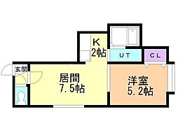 オリエンス11A 1LDKの間取図画像