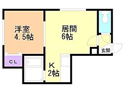 カーサ・テルセラ 1LDKの間取図画像