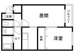 パークアベニュー元町 1LDKの間取図画像