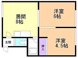 元町コーポラス 2LDKの間取図画像