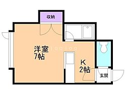 ライフステージ北26条 1Kの間取図画像