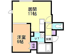 CS元町 1LDKの間取図画像