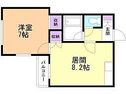 北19条タッセイビル 1LDKの間取図画像