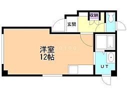 フォルテN25 ワンルームの間取図画像
