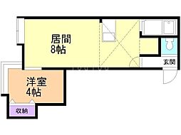 ノースソニア115 2階1LDKの間取り
