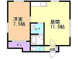 ARSグレースコート南円山 1LDKの間取図画像