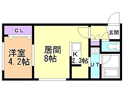 ラヴィエール15・6 5階1LDKの間取り