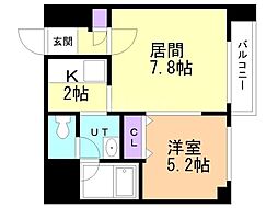 ＩＳグランデ札幌 6階1LDKの間取り
