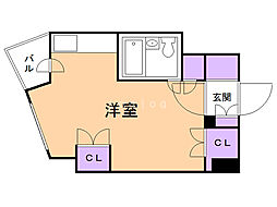 プライムパーク円山公園 5階ワンルームの間取り
