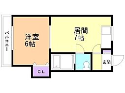 ウィルシャー25 1DKの間取図画像