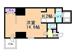 カサトレス 10階1Kの間取り