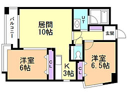 ＮＯＶＡ大通（ノヴァ大通） 8階2LDKの間取り