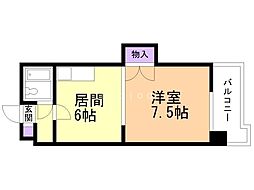 サンハイツササキ 5階1DKの間取り