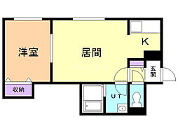 ノーブル円山 1階1LDKの間取り