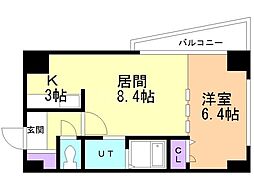 ルピナス 6階1LDKの間取り