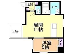 円山シャトー桂和医大前（旧カッシーナ医大前） 9階1LDKの間取り
