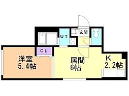 札幌市営南北線 幌平橋駅 徒歩8分の賃貸マンション 1階1LDKの間取り