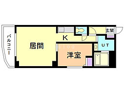 プルミエール札幌 2階1LDKの間取り