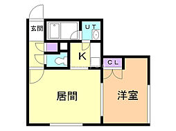 すいえん 4階1LDKの間取り